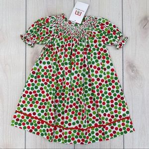 Mom and me smocked Christmas Dress 2t NWT